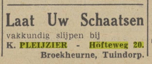 Hofteweg 20 Broekheurne Tuindorp K. Pleijzier advertentie Tubantia 8-2-1941.jpg