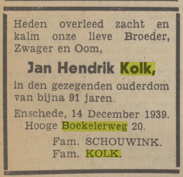 Hoge Boekelerweg 20 J.H. Kolk overlijdensadvertentie Tubantia 14-12-1939.jpg