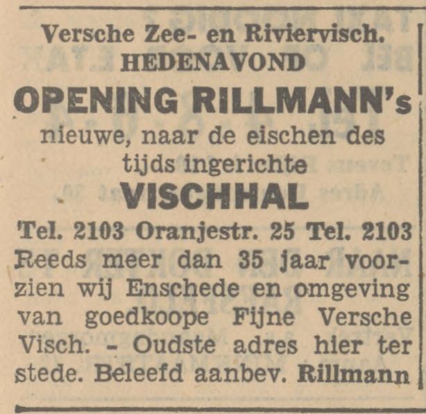Oranjestraat 25 opening vishal Rillmann advertentie Tubantia 24-10-1934.jpg
