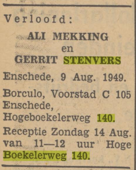 Hoge Boekelerweg 140 G. Stenvers advertentie Tubantia 11-8-1949.jpg