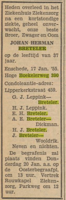 Hoge Boekelerweg 390 J.H. Breteler overlijdensadvertentie Tubantia 18-1-1950.jpg