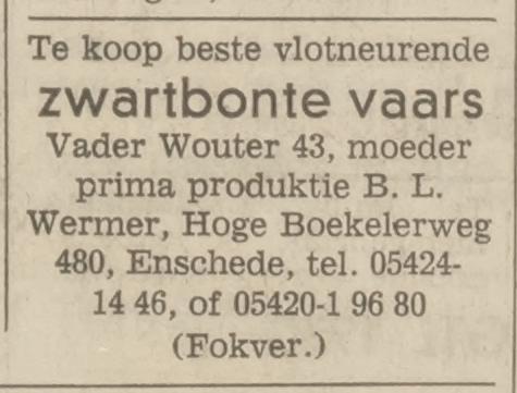 Hoge Boekelerweg 480 B.L. Wermer advertentie Tubantia 12-2-1971.jpg