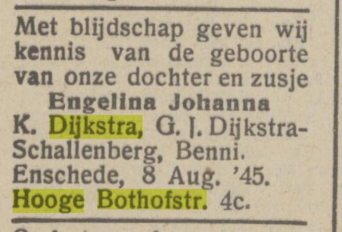Hoge Bothofstraat 4c K. Dijkstra advertentie Het Parool 15-8-1945.jpg