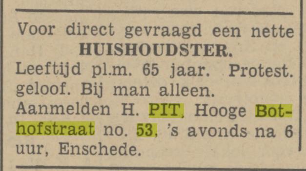 Hogr Bothofstraat 53 H. Pit advertentie Tubantia 7-12-1939.jpg