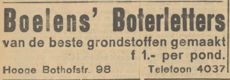 Hoge Bothofstraat 98 Boelens advertentie Tubantia 1-12-1933.jpg