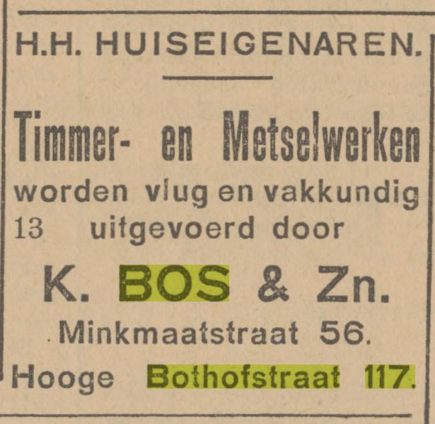 Hoge Bothofstraat 117 K. Bos & Zn timmer- en metselwerken advertentie Tubantia 31-10-1929.jpg