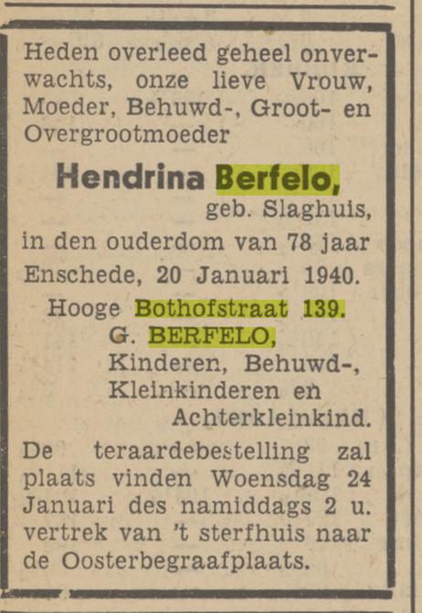 Hoge Bothofstraat 139 H. Berfelo-Slaghuis overlijdensadvertentie Tubantia 29-1-1940.jpg