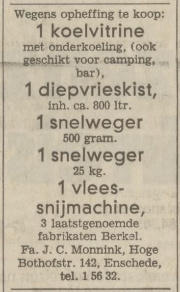 Hoge Bothofstraat 142 J.C. Monnink advertentie Tubantia 18-12-1970.jpg