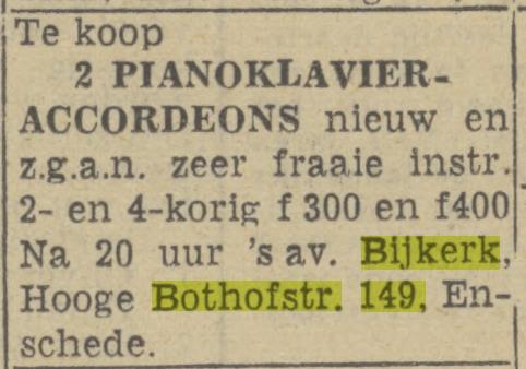 Hoge Bothofstraat 149 Bijkerk advertentie Twentsch nieuwsblad 23-8-1943.jpg