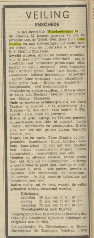 Hogelandsingel 15 P.C. Deutz Ebeling advertentie Tubantia 19-1-1968.jpg