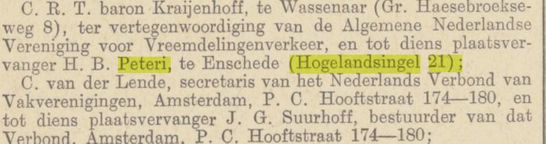 Hogelandsingel 21 H.B. Peteri krantenbericht Nederlandsche staatscourant 2-6-1947.jpg