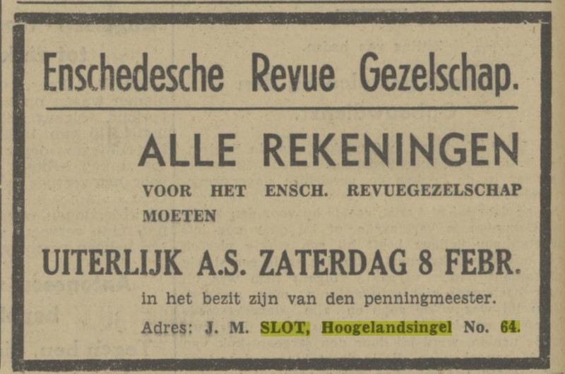 Hogelandsingel 64 J.M. Slot advertentie Tubantia 6-2-1941.jpg