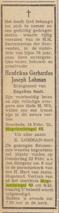 Hogelandsingel 62 H.G.J. Lohmann overlijdensadvertentie Twentsche courant 19-2-1951.jpg