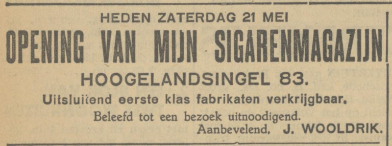 Hogelandsingel 83 J. Wooldrik advertentie Tubantia 21-5-1932.jpg