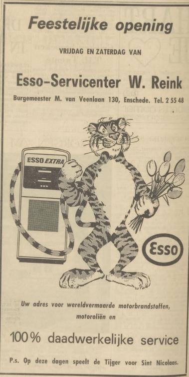 Burgemeester van Veenlaan 130 Esso-servicecenter W. Reink advertentie Tubantia 11-8-1966.jpg
