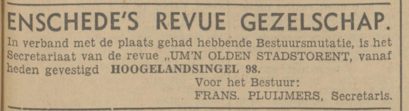 Hogelandsingel 98 Frans Pluijmers advertentie Tubantia 17-6-1942.jpg