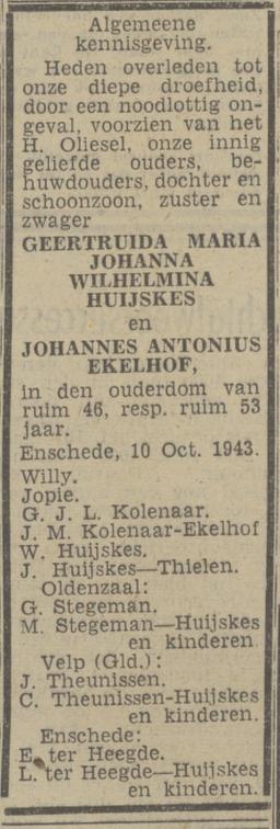 Hogelandsingel 94 J.A. Ekelhof overlijdensadvertentie Twentsch nieuwsblad 12-10-1943.jpg