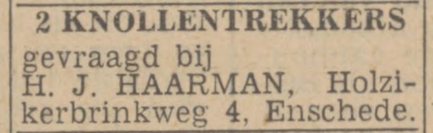 Holzikerbrinkweg 4 H.J. Haarman advertentie Twentsch nieuwsblad 25-11-1942.jpg