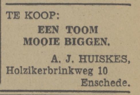 Holzikerbrinkweg 10 A.J. Huiskes advertentie Tubantia 14-4-1948.jpg