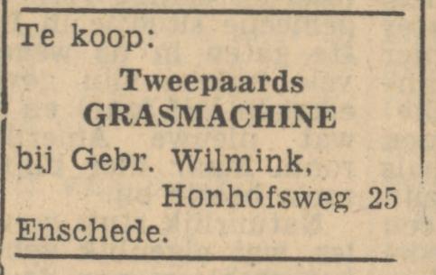 Honhofsweg 25 Gebr. Wilmink advertentie Tubantia 24-4-1947.jpg