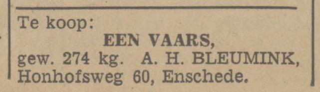Honhofsweg 60 A.H. Bleumink advertentie Tubantia 29-10-1941.jpg