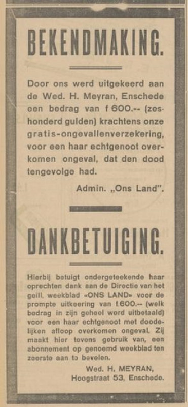 Hoogstraat 53 Wed. H. Meyran advertentie Tubantia 16-10-1931.jpg