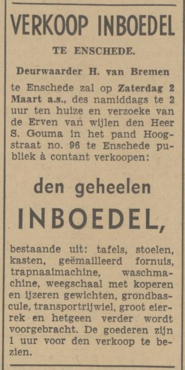 Hoogstraat 96 S. Gouma advertentie Tubantia 28-2-1940.jpg