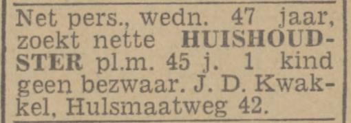 Hulsmaatweg 42 J.D. Kwakkel advertentie Tubantia 22-11-1944.jpg
