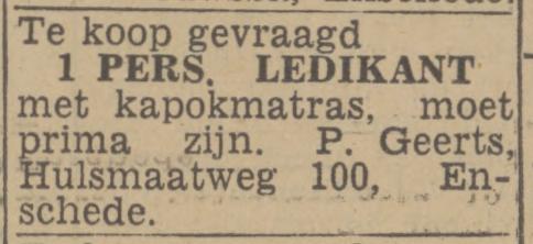 Hulsmaatweg 100 P. Geerts advertentie Twentsch nieuwsblad 28-1-1943.jpg