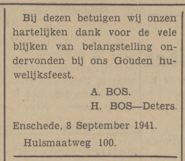 Hulsmaatweg 100 A. Bos advertentie Tubantia 8-9-1941.jpg