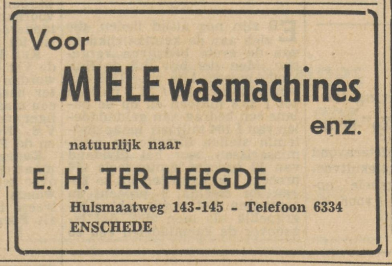 Hulsmaatweg 143-145 E.H. ter Heegde advertentie Tubantia 7-3-1957.jpg