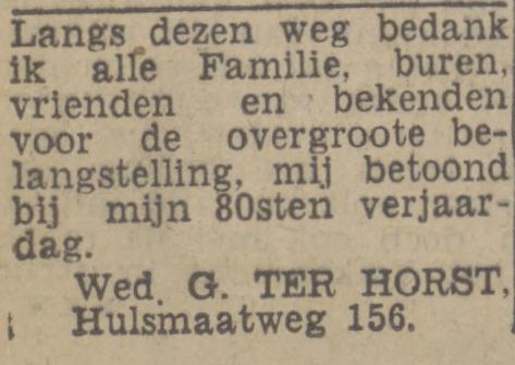 Hulsmaatweg 156 Wed. G. ter Horst advertentie Twentsch nieuwsblad 6-5-1944.jpg