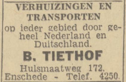 Hulsmaatweg 172 B. Tiethof advertentie Tubantia 13-4-1944.jpg