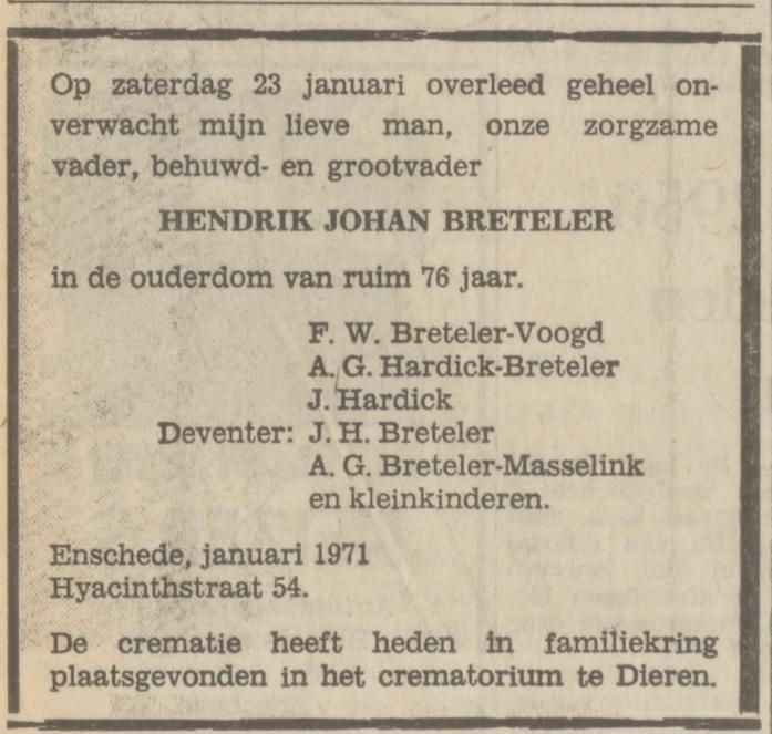 Hyacintstraat 54 HH.J. Breteler overlijdensadvertentie Tubantia 28-1-1976.jpg