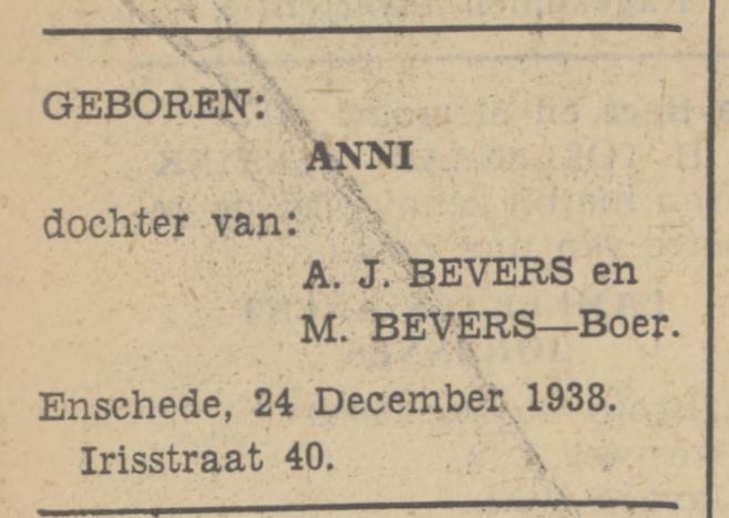 Irisstraat 40 A.J. Bevers advertentie Tubantia 27-12-1938.jpg