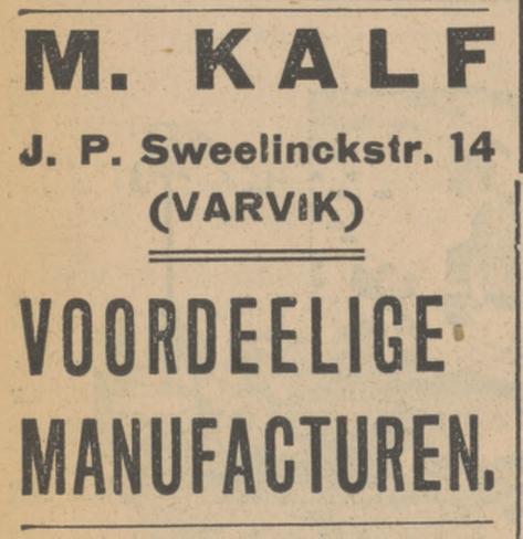 J.P. Sweelinckstraat 14 Varvik M. Kalf manufacturen advertentie Tubantia 17-1-1936.jpg