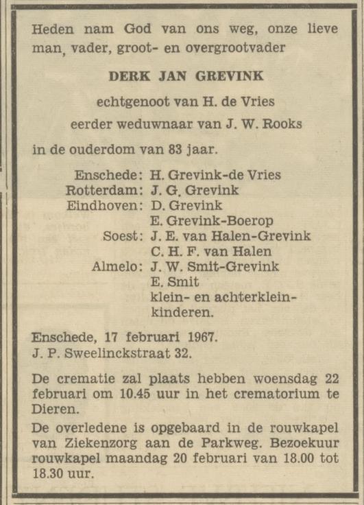 J.P. Sweelinckstraat 32 D.J. Grevink overlijdensadvertentie Tubantia 18-2-1967.jpg