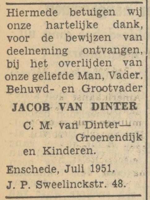 J.P. Sweelinckstraat 48 Jacob van Dinter advertentie Tubantia 25-4-1944.jpg