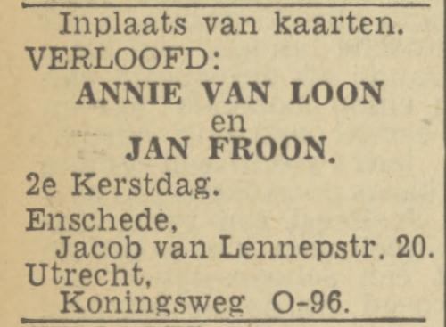 Jacob van Lennepstraat 20 Annie van Loon advertentie Twentsch nieuwsblad 21-12-1943.jpg