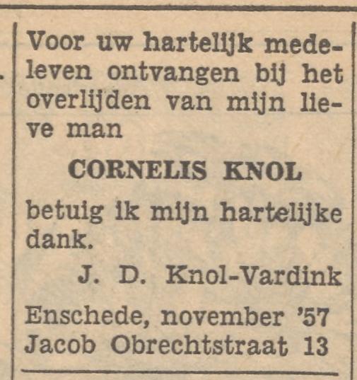 Jacob Obrechtstraat 13 Cornelis Knol advertentie Tubantia 29-11-1957.jpg