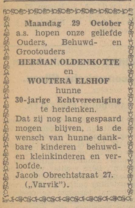 Jacob Obrechtstraat 27 Varvik Herman Oldenkotte advertentie Tubantia 27-10-1934.jpg