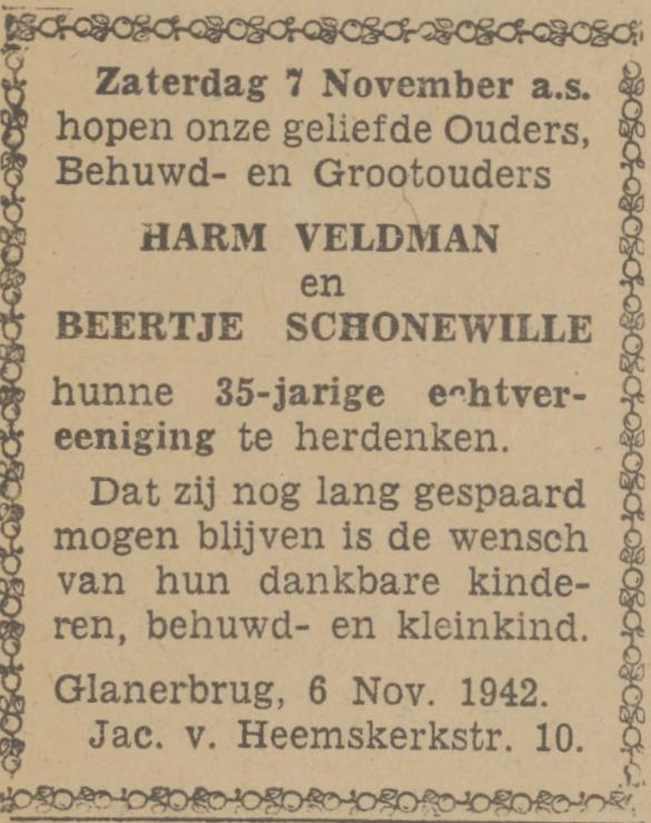 Jacob van Heemskerkstraat 10 Glanerbrug Harm Veldman advertentie Tubantia 6-11-1942.jpg