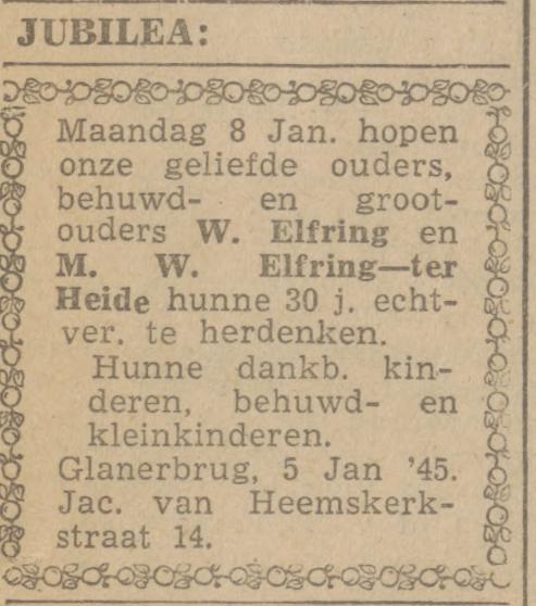 Jacob van Heemskerkstraat 14 Glanerbrug W. Elfring advertentie Twentsch nieuwsblad 5-1-1945.jpg