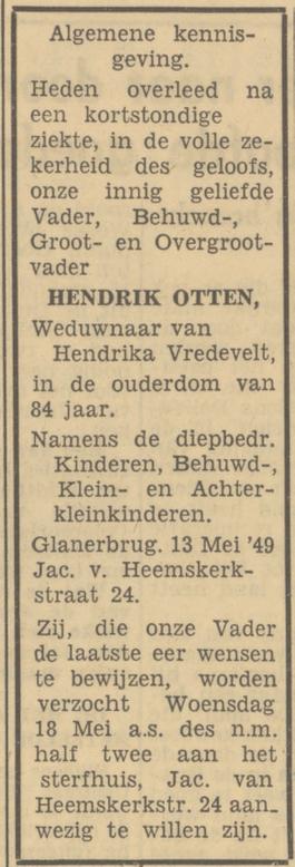 Jacob van Heemskerkstraat 24 Glanerbrug Hendrik Otten overlijdensadvertentie Tubantia 114-5-1949.jpg