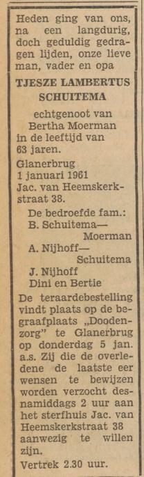 Jacob van Heemskerkstraat 38 Glanerbrug T.L. Schuitema overlijdensadvertentie Tubantia 2-1-1961.jpg