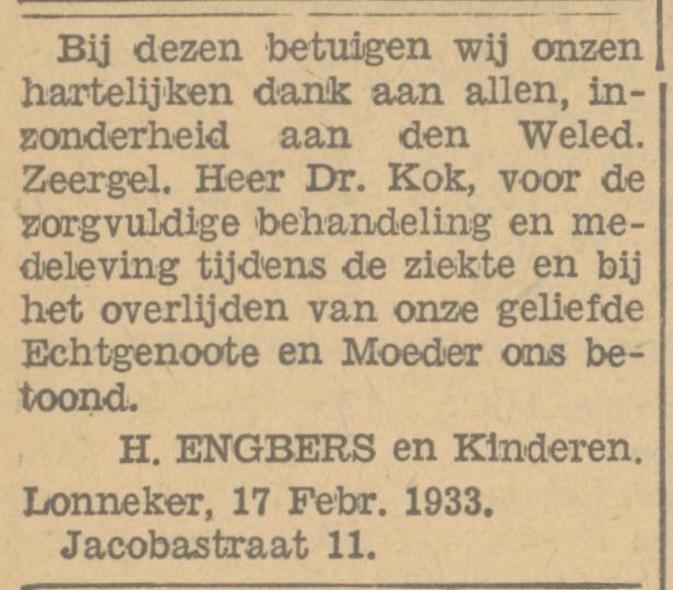 Jacobastraat 11 H. Engbers advertentie Tubantia 17-2-1933.jpg
