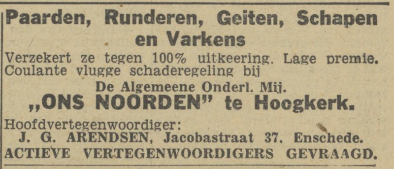Jacobastraat 37 J.G. Arendsen advertentie Twentsch nieuwsblad 10-8-1943.jpg