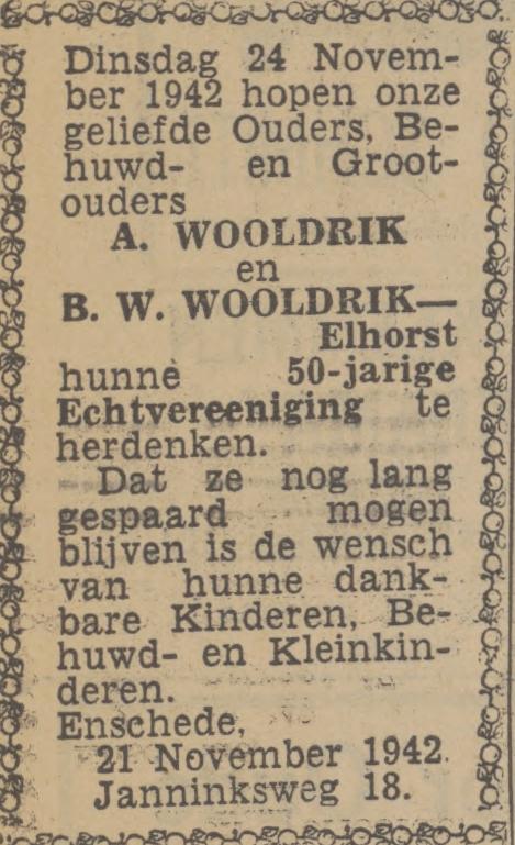 Janninksweg 18 A. Oosterveld advertentie Twentsch nieuwsblad 21-11-1942.jpg