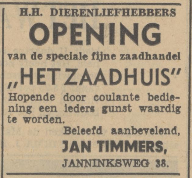 Janninksweg 38 zaadhandel Jan Timmers advertentie Tubantia 10-4-1937.jpg