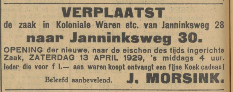 Janninksweg 30 J. Morsink advertentie Tubantia 12-4-1929.jpg